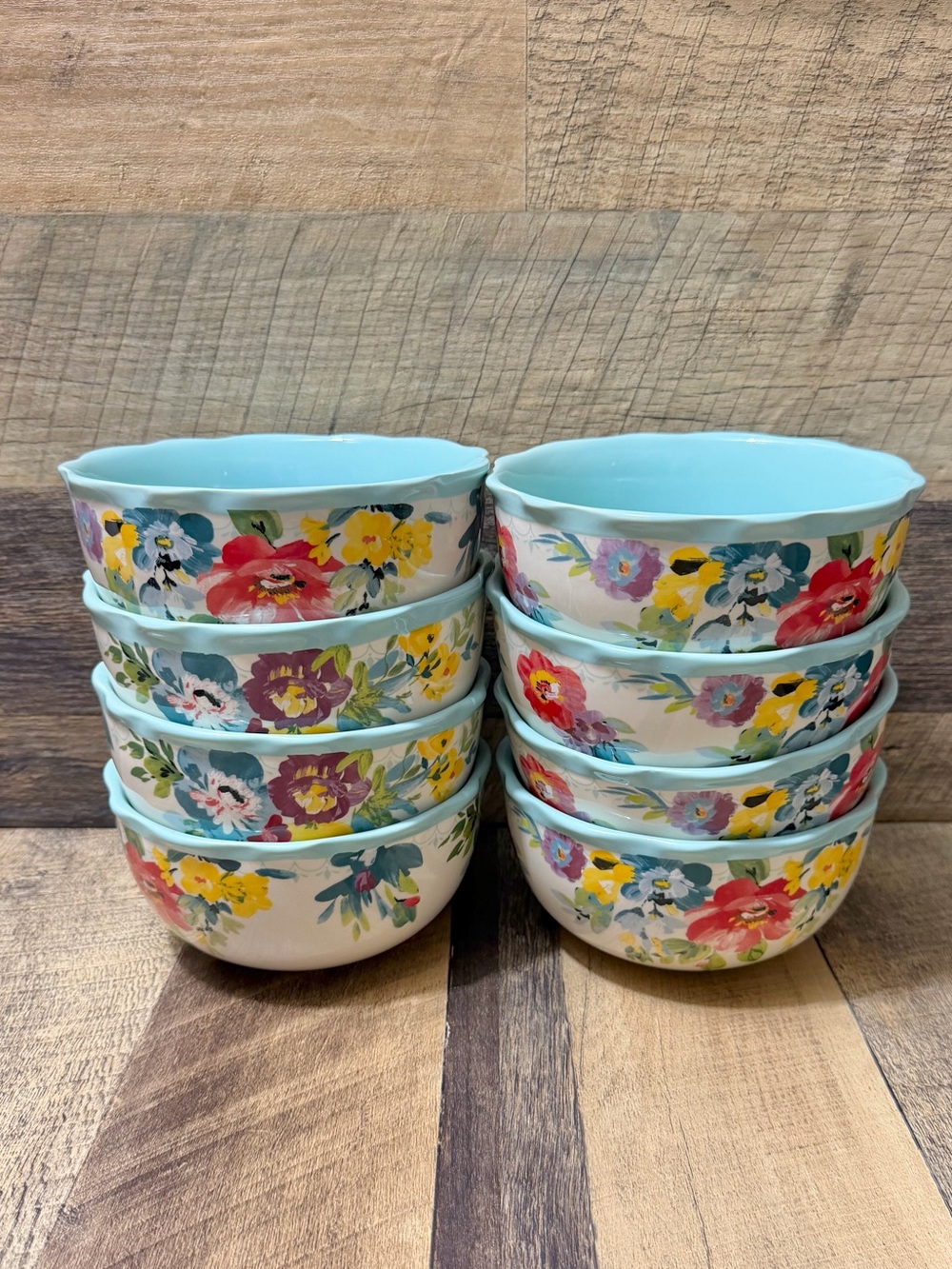 The Pioneer Woman Sweet Romance Blossom Floral Cereal Soup Bowls Set of 8